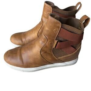 Yellowbox Maisee Banded Ankle Sneaker Bootie Shoes Women's 8.5 Tan Brown Pull On
